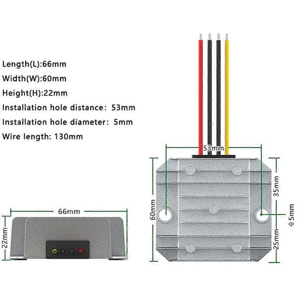 DC DC-omformer 12V til 24V Boost-modul 4A Boost-modul Bilspenningsreduserer Strømkompatibel medforsyningsmodul Kompatibel med bil Hopea