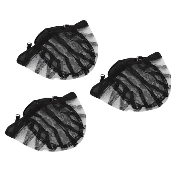 3-pack elastiskt peruknät slitstarkt svart nylon andningsbart töjbart löshårsskydd för cosplay-smink