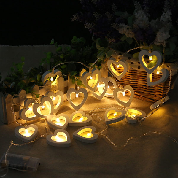 LED-hjärtformad batterilåda String Light Fairy Light Dekor för utomhus- och inomhusfestdekoration