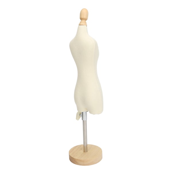 Klänningsform Kvinnlig skyltdocka Torso Miniklänning Modell med träbas för sömnad Display Fotoundervisning 1/4