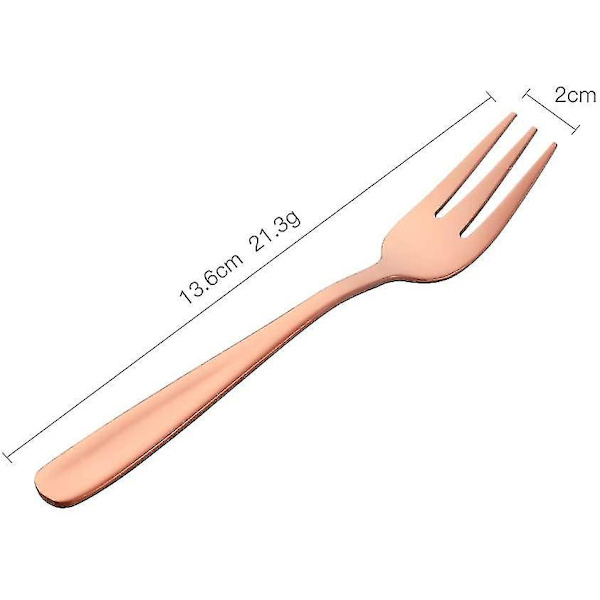 Roseguld Rustfrit Stål Små Dessert Kage Te Gaffel Sæt af 8