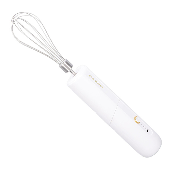 Elektrisk handmixer hopfällbar 3-växlad, sladdlös bärbar äggvisp med hög hastighet med 2 huvuden vit
