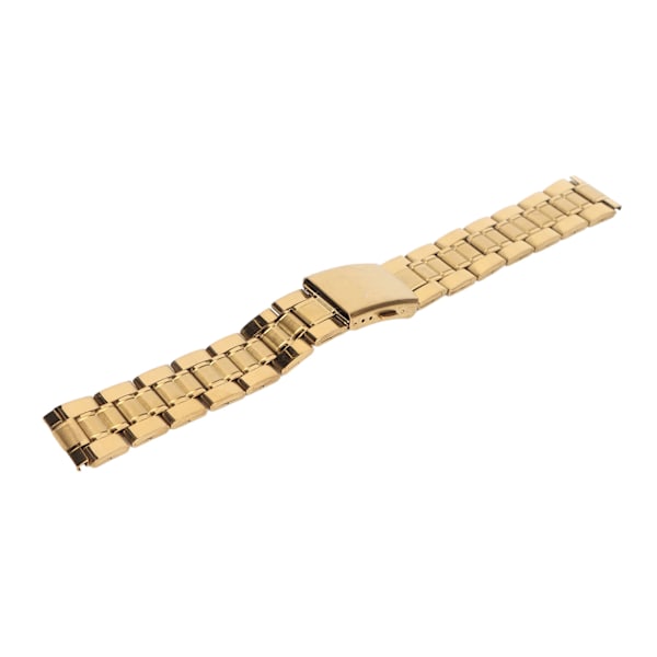 Klockband i rostfritt stål Quick Release Dubbellås Spänne Byte av metall klockarmband för män Dam Guld 18mm/0.71in