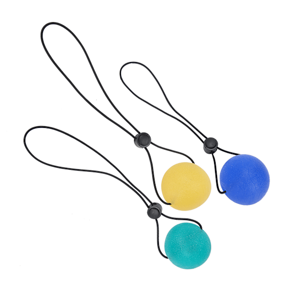 3st Stressavlastande greppboll Hand handledsrehabilitering Styrketräning Massageboll (Gul 15 grader blå 30 grader grön 35 grader)