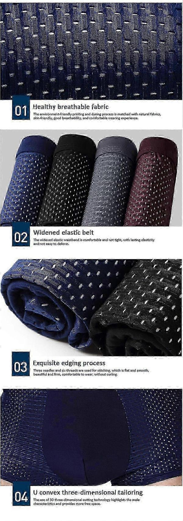 4-pack herrboxershorts i bambu med dragkedja – perfekt för komfort hela dagen grey L