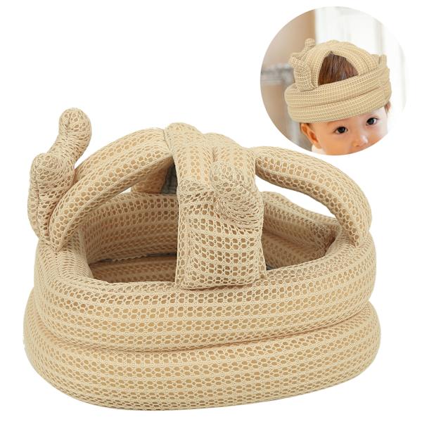 Småbørns åndedrætsbeskyttelseshjelm Babyhoved beskyttende hat Antikollision beskyttelse (1# Beige)