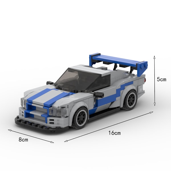 332 klosser for å bygge superrask Skyline R34 V2 racermodell - perfekt gave til bursdag eller nyttår