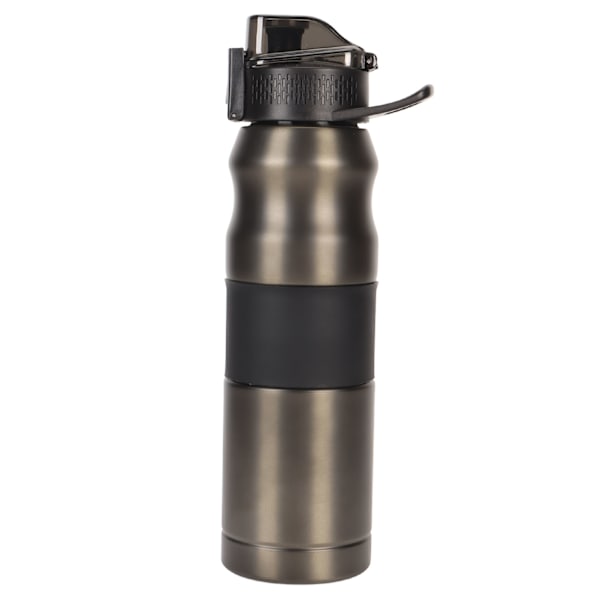 Ruostumattomasta teräksestä valmistettu tyhjiöeristyspullo 22oz Kestävä termisesti eristetty urheilupullo Vedenpullo matkustamiseen urheiluun Musta