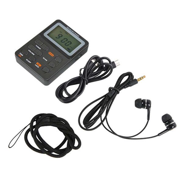 AM FM Bärbar Radio Låsskärm Digital Tuning Stereo Uppladdningsbar fickradio för promenader Jogging Fitness Camping