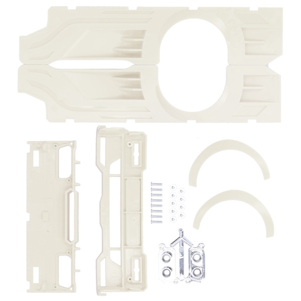 RC Wide Body Stort omgivande skydd Plastmodifieringssatser Passar för WPL D12 RC TruckWhite