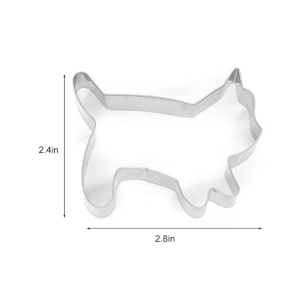 Cat Shape Cutter Rostfri kakform Fondant Bakverk Kex Gör det själv-verktyg