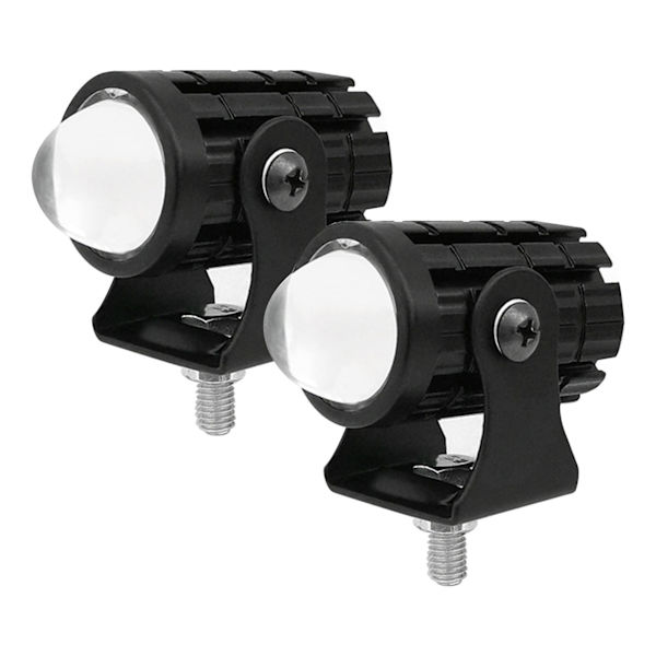 2 st LED-strålkastare för motorcykel med styrspak, högt/lågt ljus, dubbla färger, vattentät för lastbil, SUV, ATV, UTV, traktor