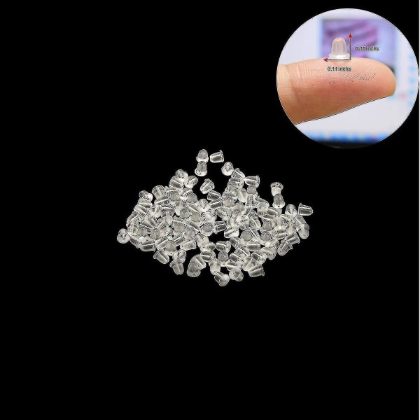 Silikonikorvakorujen selkänojat 1000 kpl pehmeitä läpinäkyviä korvatyynyjä, halkaisija 4 mm
