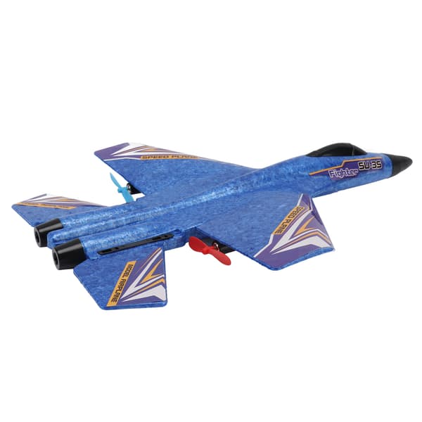 RC Airplane Model Easy Assembly 100m Flight Height Collision Prevention Remote Control Plane Toy Blue