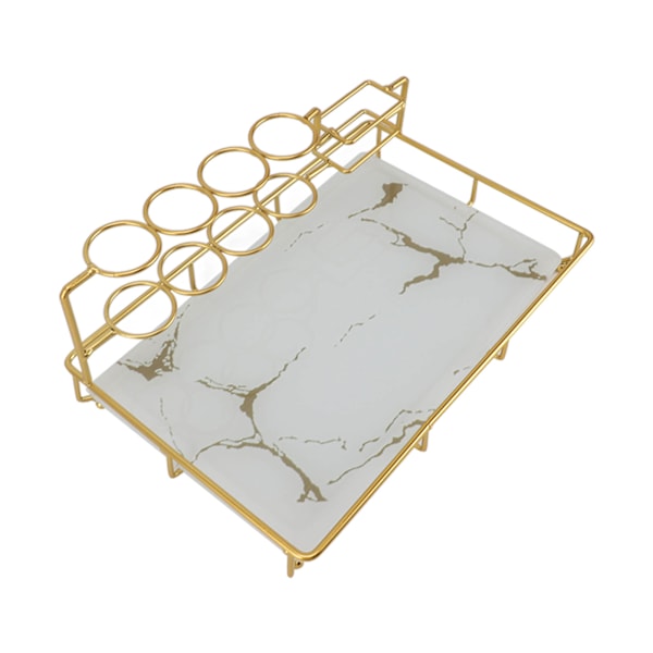 Elektrisk tandborsthållare Multipurpose Light Luxury Elegant Stone Grain tandborste Tandkrämsorganisator för Counter Top Badrum Vit