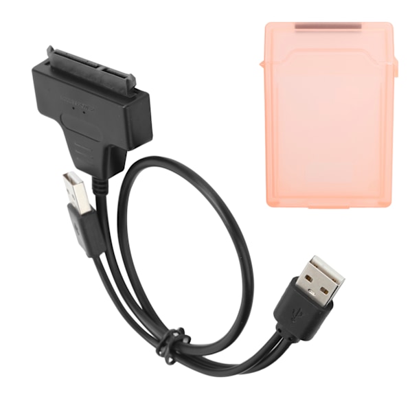 Hårddiskadapterkabel SATA HDD/SSD Dubbel Gränssnitt Konverteringssladd med 2,5-tums Skyddsbox Röd
