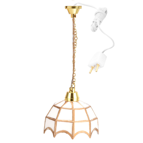 1:12 Dukkehustaklampe Utsøkt Miniatyr Taklampe Modell Dekor Tilbehør 12V