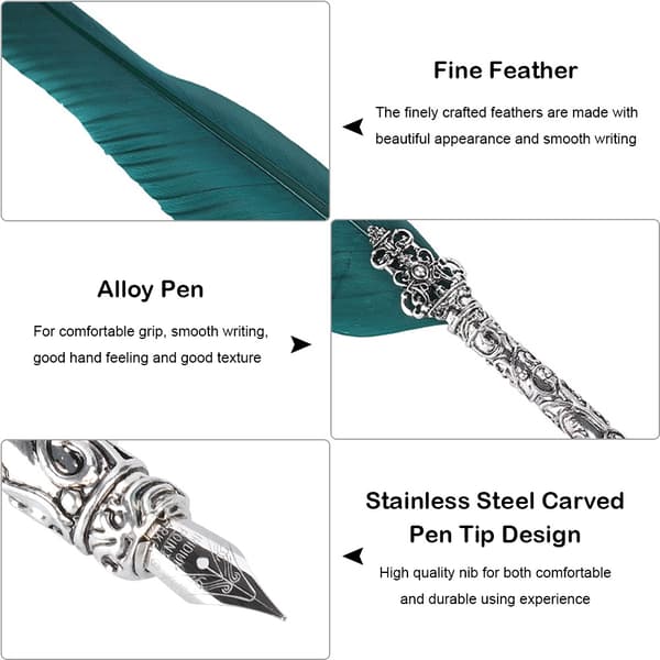 Green Ink Quill Pen presentset för lärare