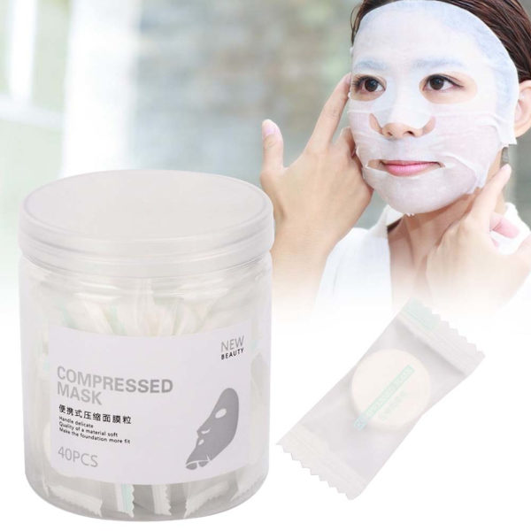 40st Komprimerad Mask Bärbar Non Woven Fabric Rengöring Komprimerad ansiktsmask