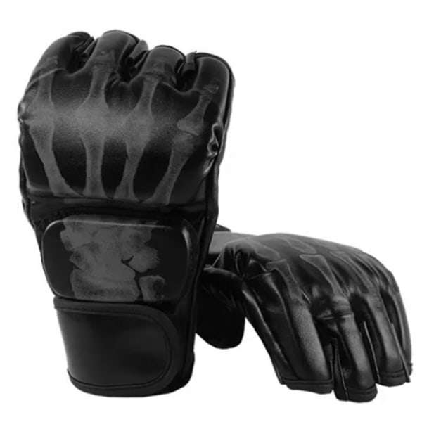 Half Finger Sports Handskar Ergonomiska PU-läder Boksäckshandskar Träningshandskar för sandsäckar