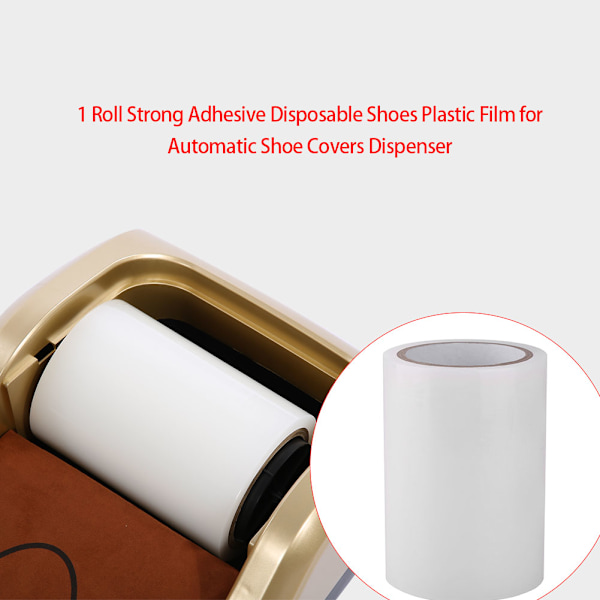 1 rull sterk selvklebende engangs sko-plastfolie for automatisk sko-beskyttelsesdispenser