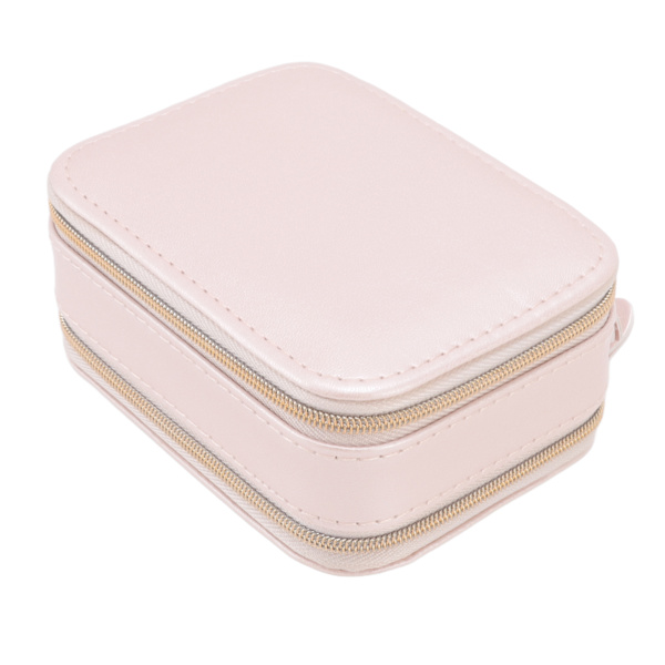 Smyckesfodral Dubbellager Bärbar Rosa Halsband Krokdesign Bekvämt handtag Resesmyckeskrin
