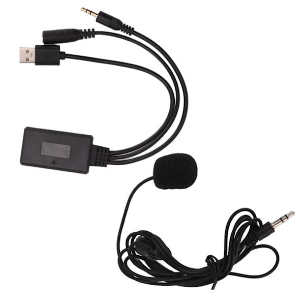 Bil Bluetooth 5.0 Trådlös Modul 1.5m Kabel Handsfree Mikrofon för Bilar AUX IN Port