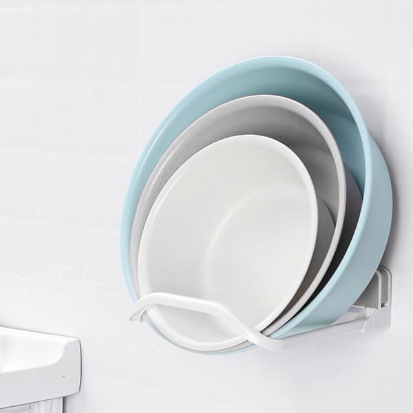 Bathroom Sink Storage Rack Drill-Free Grey Space-Saving High Load-Bearing Plastic Wall-Mounted Basin Stand for Toilets Kitchen