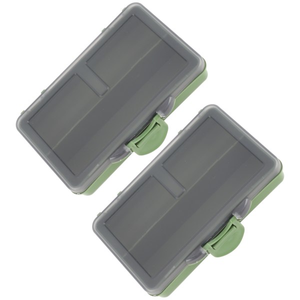 2st Fiskekrok Bete Gadget Box Mini PP Förvaringsbox Fodral för fiskeredskap Tillbehör2 fack