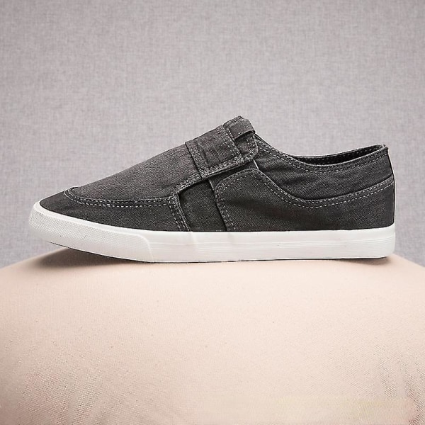 Lærredssko Åndbare mænds Slip-on Loafers Mænd Sneakers Casual Komfortabelt mænds fodtøj Designersko Mænd Black 39