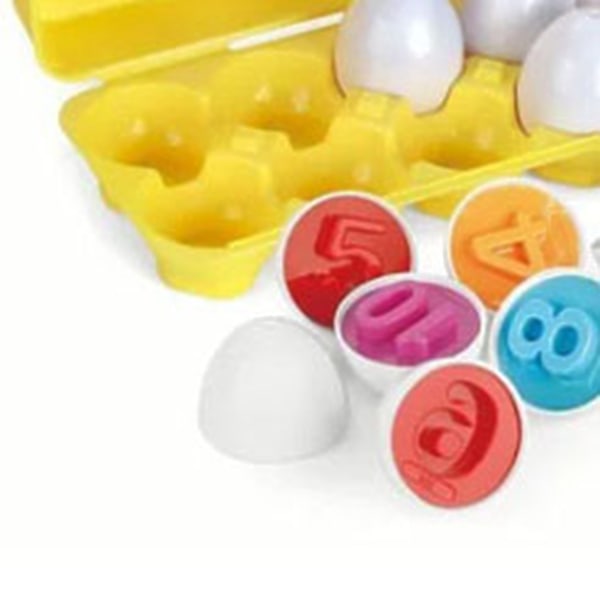 12 stk matchende eggsett Pedagogiske former for tidlig læring Sortering Fargegjennkjenning Egg Lekesett
