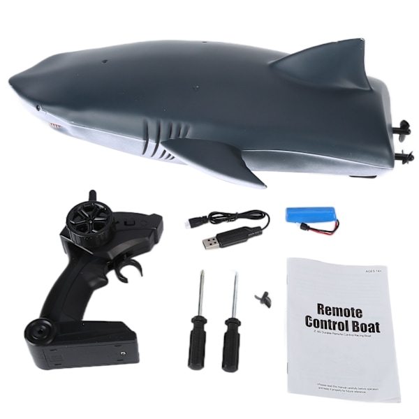Fjärrkontroll Simulering Shark Boat Elektrisk vattenskoter Utomhuspool Leksak Racing Båtskepp