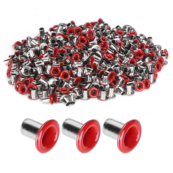 500 st Mässingsöljetter 2mm Innerhål Färgstarka Grommets Kit för Kläder Skor Väska DIY Hantverk Röd