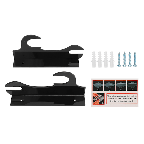 2 stk Samurai Knivholder Væghængt Samurai Sword Holder Sword Wall Display Rack Sort