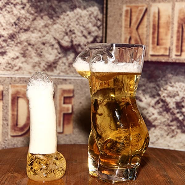Kropsformede Shotglas til kvinder og mænd, kropsformet glaskop til vodka, whisky, øl
