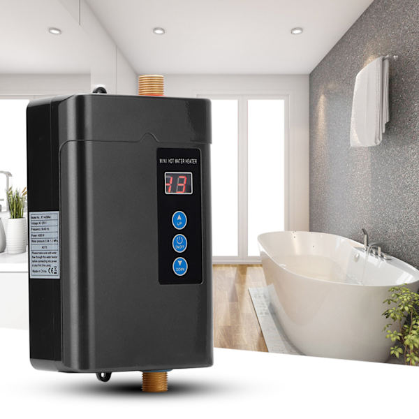 Keittiö Mini Sähköinen Vedenlämmitin Välitön Säiliötön Vedenlämmitin Lämmitin Musta EU-Pistoke 220V 4000W