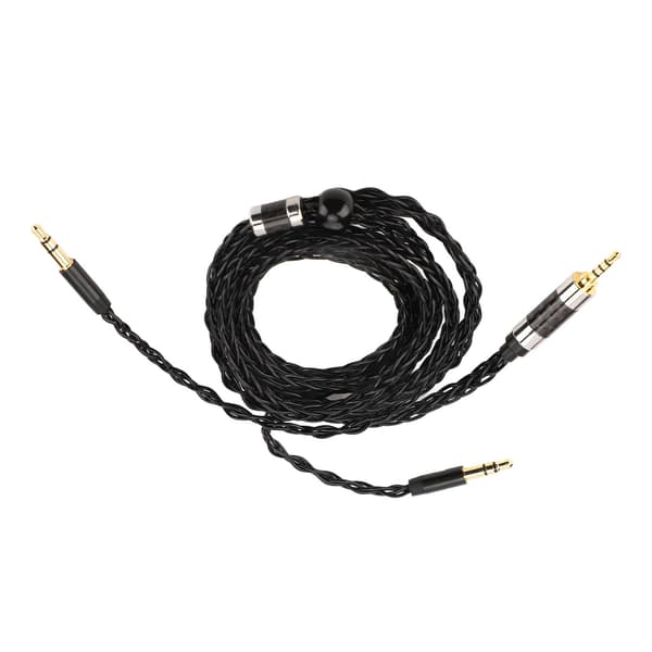 Headphone Cable 8-Core 2.5mm Balanced Plug to Dual 3.5mm Plug Silver-Plated Headphone Cable Replacement