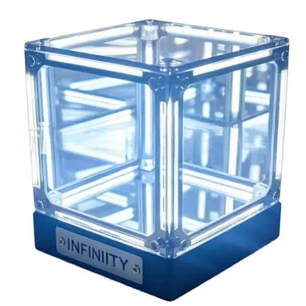 Hypercube LED-boks DIY trådløs bordlampe figurdisplay 4D-boks afgrundstunnelpynt hvidt lys