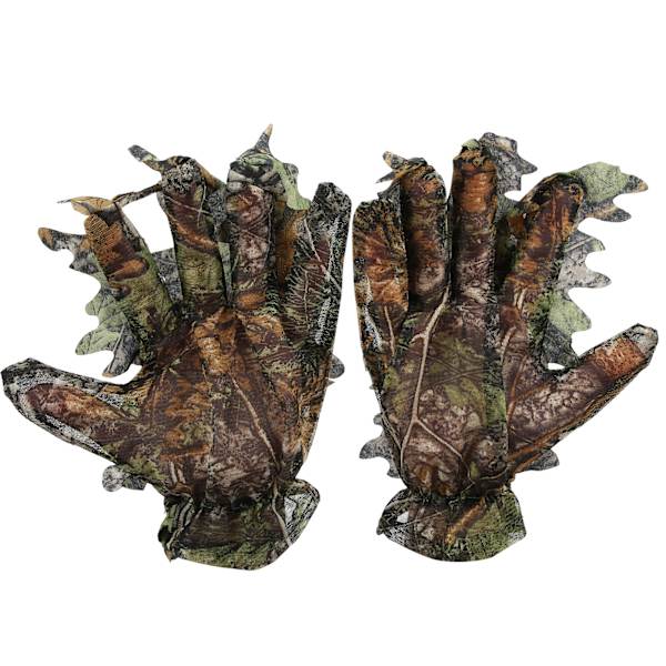 Pongee 3D Bekväm Leaf Camo Full Finger NonSlip Handskar Utomhus Jakt Tillbehör
