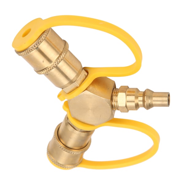 2 Vejs 1/4in RV Propan NPT Quick Connect Y Splitter Adapter til propanslange tilslutningssæt