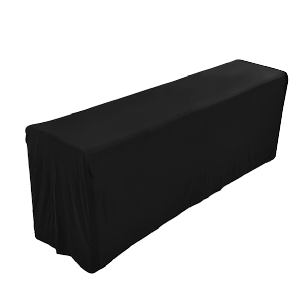 Bordsdæk Rektangulær Krøllefri Vaskbar Universal Sort Stretch Dug til Bryllupsfest Udstilling Sort 8FT (244x76x76cm)
