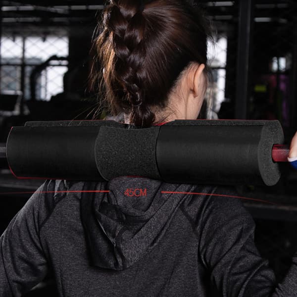 Barbell Pad Stress Relief Comfortable Thickened Foam Shoulder Support Squat Pad for Gym Home Black