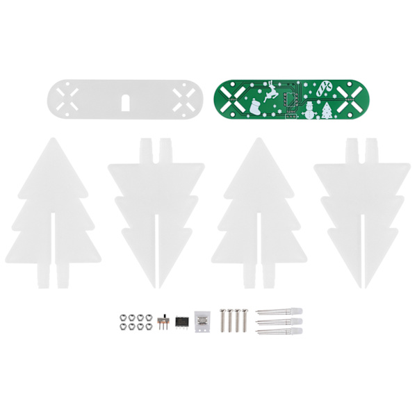 DIY 3D joulukuusi elektroninen LED-piirisetti kotiin pöytäkoristeeksi vihreä