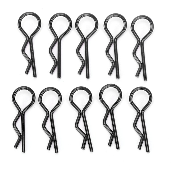10st RC Car Shell Clip RShape Metal Body Clips Pins för 1/5 1/6 1/8 1/10 RC Car(Noir) Noir