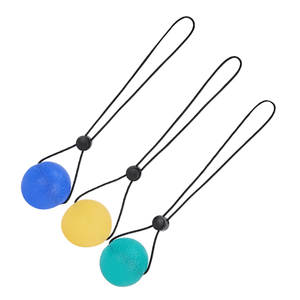 3st Stressavlastande greppboll Hand handledsrehabilitering Styrketräning Massageboll (Gul 15 grader blå 30 grader grön 35 grader)