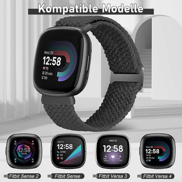 【LD】Nylon Ersättningsrem Kompatibel med Fitbit Versa 4/3/sense - Justerbar