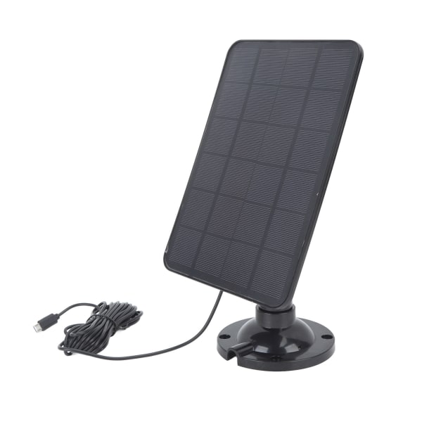 Kamera Solar Panel Laddare 10W 5V Micro USB Svart Solar Laddningspanel för Säkerhetskamera Mobiltelefon Power Bank