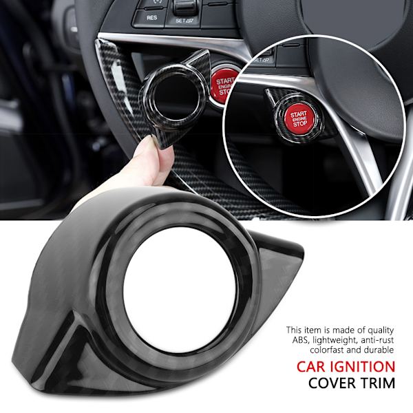 Car Interior Ignition Engine Start Stop Button Frame Cover for Alfa Romeo Stelvio/Giulia