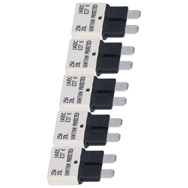 E37 Auto T1 Reset Sikringsautomat UL Grade 94V0 Termoplastisk ATC ATO Sikringsautomater 25A 5 Pak