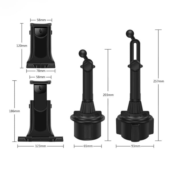 Universal 360 graders roterbar biltelefonholder Svart black